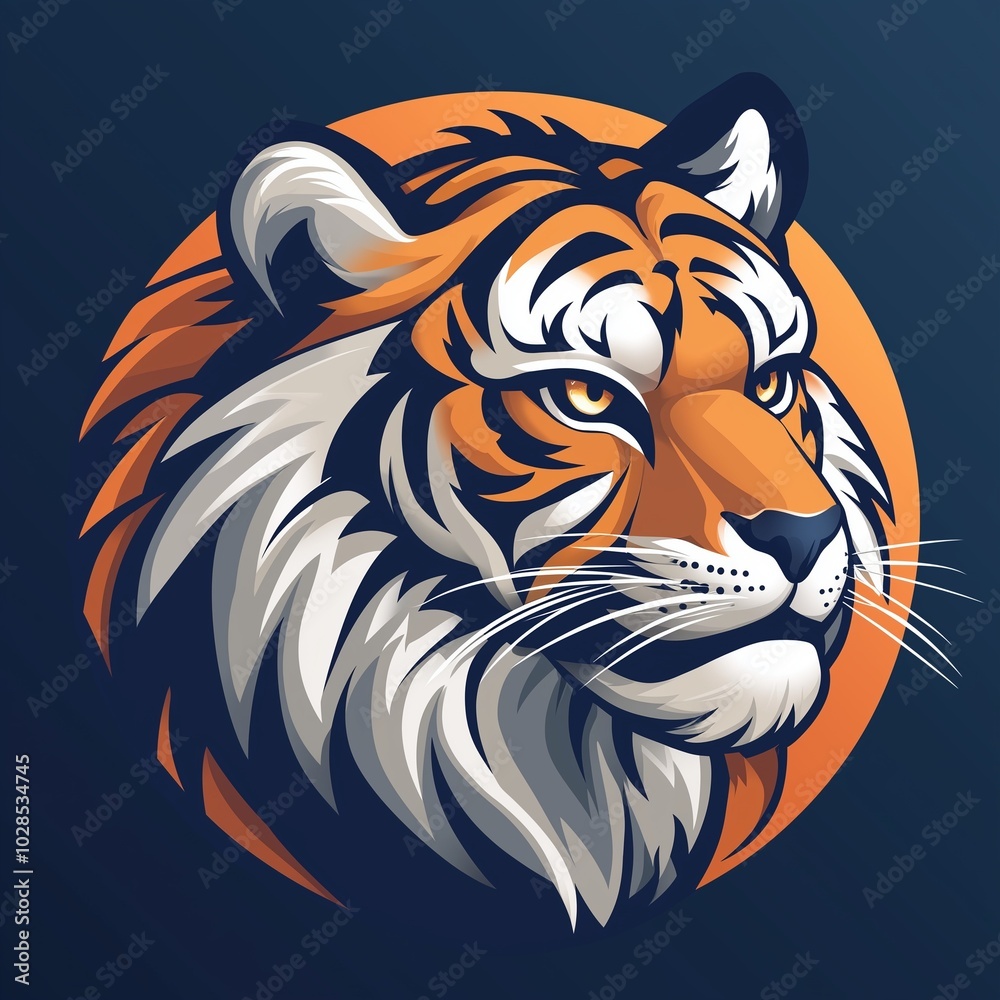 Modern mascot black and orange logo of tiger face for cyber players, video game teams, social networks. Modern mascot black and orange logo of tiger face for cyber players, video game teams, social networks.