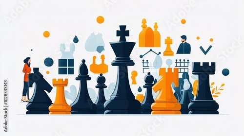 Design for chess businees strategy  photo