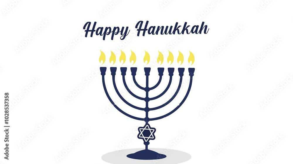 happy hanukkah day with hanukkah candles