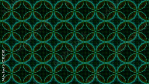 Blue Green Kaleidoscope Circular Animation Pattern Loop
