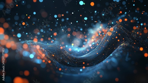 Modern digital abstract 3D background Copy space Based on Generative AI