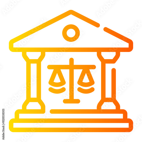 courthouse Line Gradient Icon