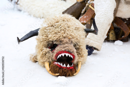 traditional Kukeri costume masks photo