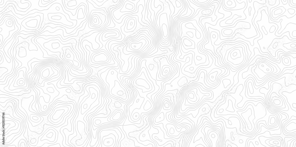 Lines map seamless topographic contour lines vector pattern. Geographic map and topographic contours map background. Vector illustration. White wave paper reliefs.
