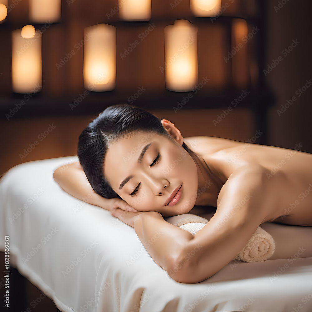 Massage and Relaxation for Women - Spa Treatment and Serenity Illustration Massage and Relaxation for Women - Spa Treatment and Serenity Illustration