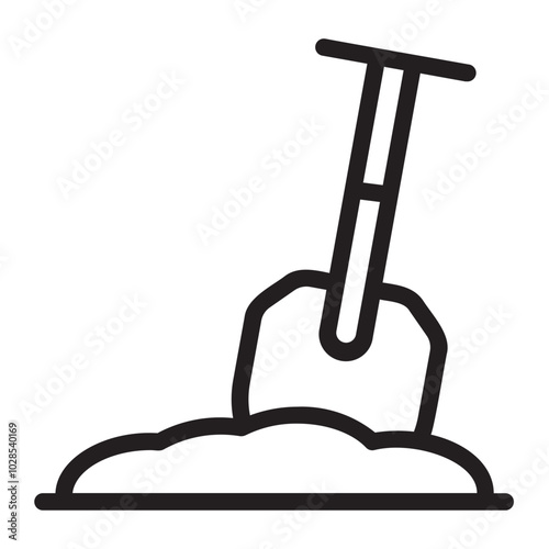 shovel line icon