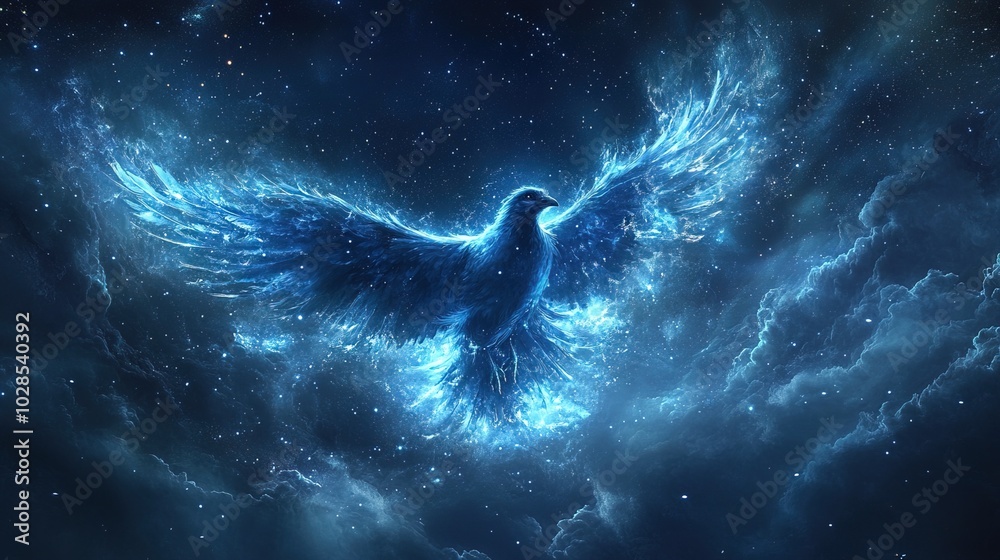 Mystical Glowing Hen in a Cosmic Night Sky Enchanting Vision Mystical Glowing Hen in a Cosmic Night Sky Enchanting Vision
