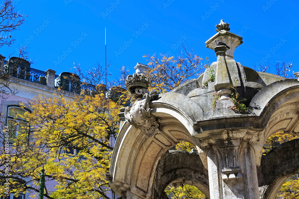 Fototapeta premium Lisbon, Portugal Temple in Largo do Carmo