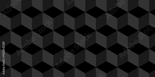 Abstract black and gray style minimal blank cubic. Geometric pattern illustration mosaic, square hexagon monochrome creative surface triangle wallpaper background.