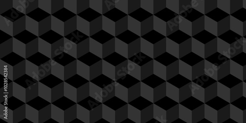 Abstract black and gray style minimal blank cubic. Geometric pattern illustration mosaic, square hexagon monochrome creative surface triangle wallpaper background.