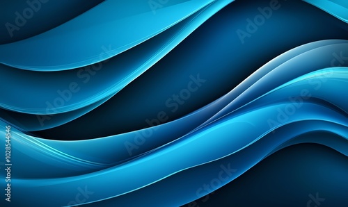 A vibrant abstract background featuring smooth, flowing waves in varying shades of blue, ideal for creative projects.