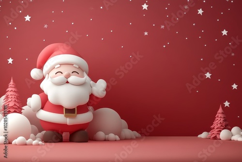 Santa Claus with simple background and space for text