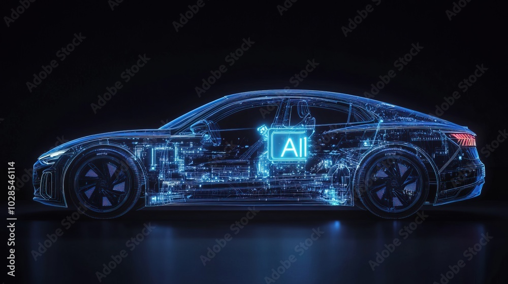 AI Technology powered car body concept AI Technology powered car body concept