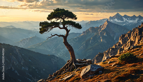 Solitude majestueuse en montagne photo