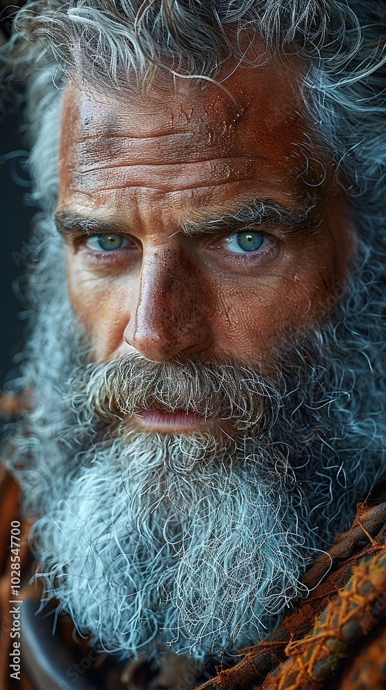 Close-up Portrait of a Man with a Long White Beard Close-up Portrait of a Man with a Long White Beard