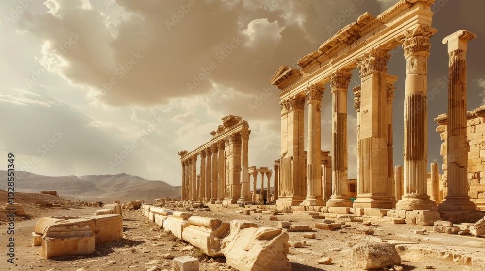 Obraz premium Exploring the Ancient City of Palmyra, Syria