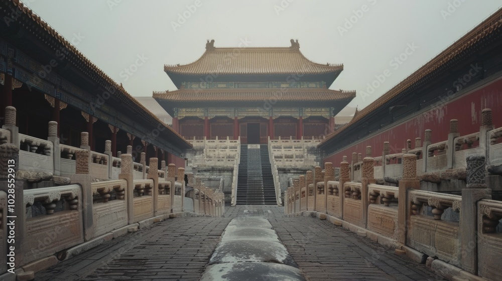 Naklejka premium Exploring the Forbidden City in Beijing, China