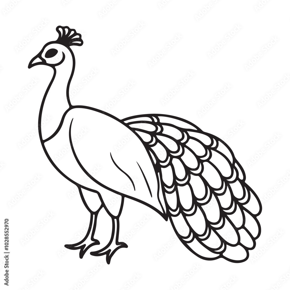 Fototapeta premium vector silhouette image of apeacock on a white background 