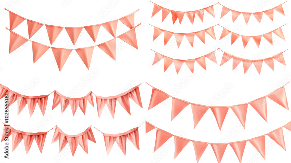 Obraz premium Pink Triangle Bunting Flags for Party Decorations