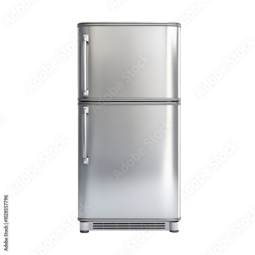 3D Rendered Large Fridge for Kitchen Use Transparent Background photo