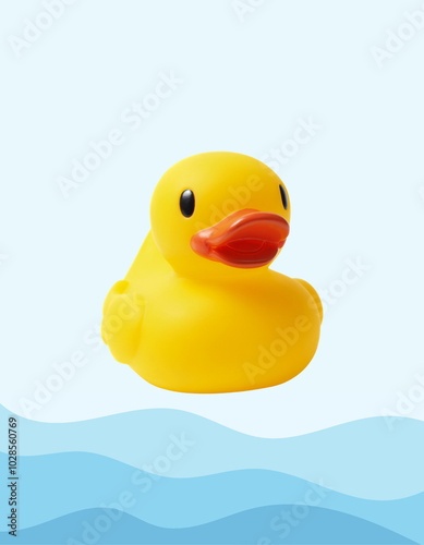 Rubber Duck in Water, DuckInWater, BathtubArt, KidsRoomDecor, BathroomWallArt, CuteDuckArt, PrintableDuckImage