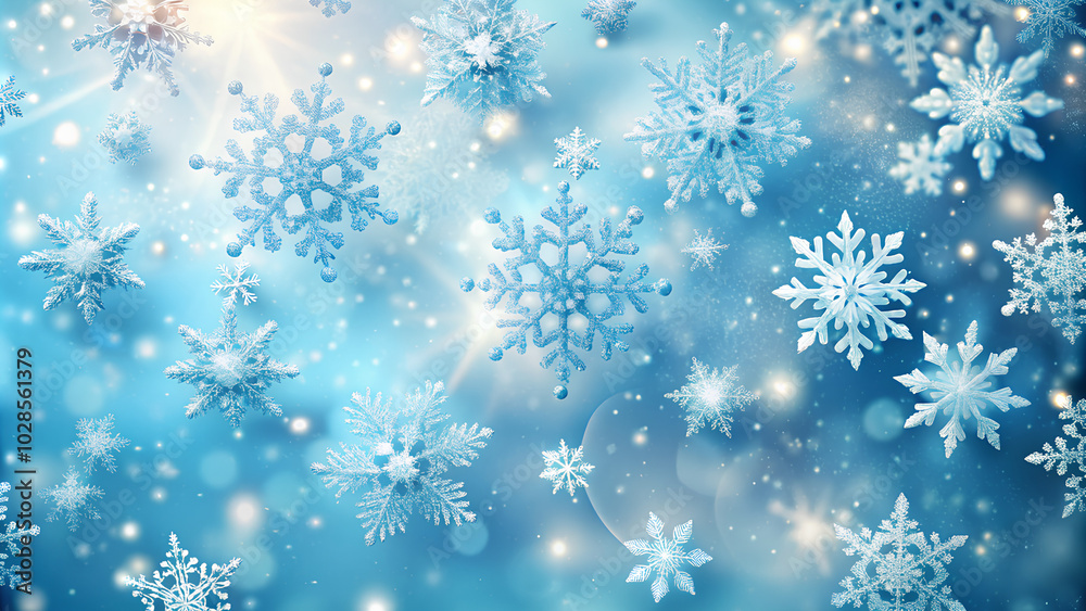 Snowing and snowflake, Blurred Winter Background, Winter concept
