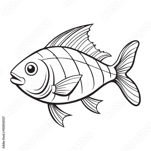 vector silhouette image of a fish on a white background
