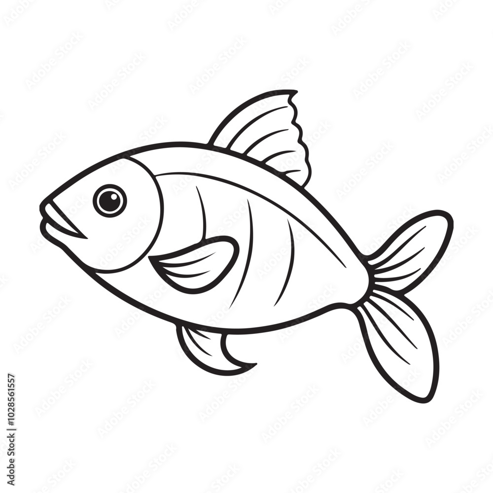 vector silhouette image of a fish on a white background
