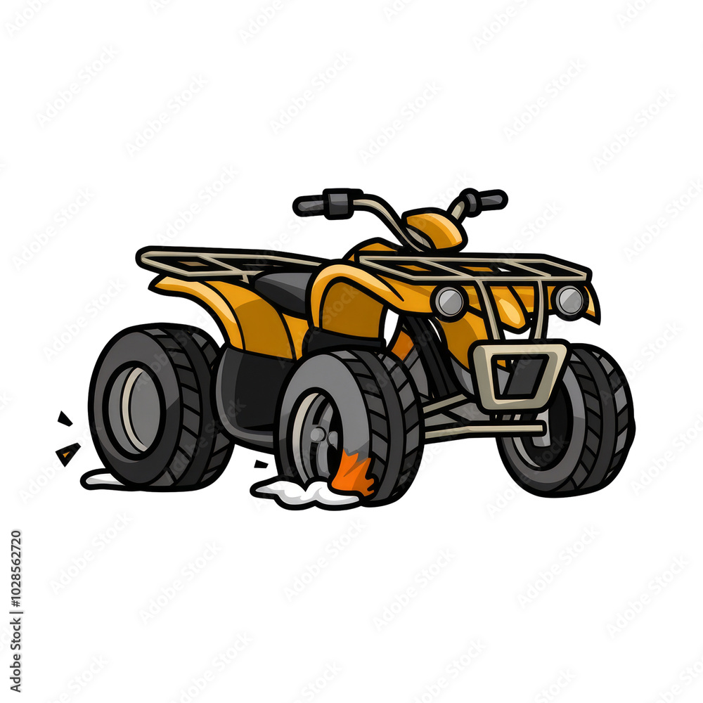 Off-road ATV, dynamic design, white isolate background Transparent PNG Off-road ATV, dynamic design, white isolate background Transparent PNG