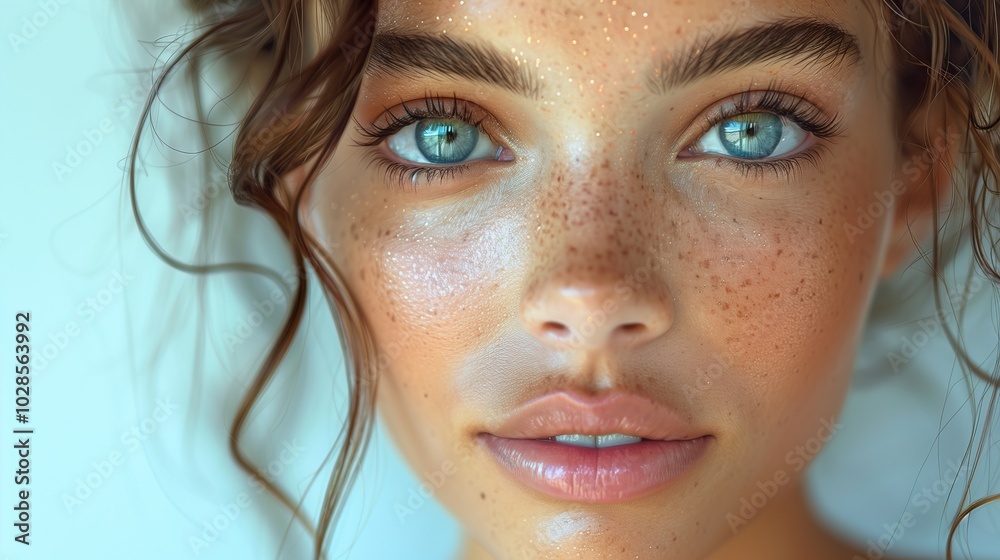 Luminous Beauty, a female model with radiant skin and captivating eyes, stands gracefully against a pristine backdrop, embodying elegance and charm. Luminous Beauty, a female model with radiant skin and captivating eyes, stands gracefully against a pristine backdrop, embodying elegance and charm.
