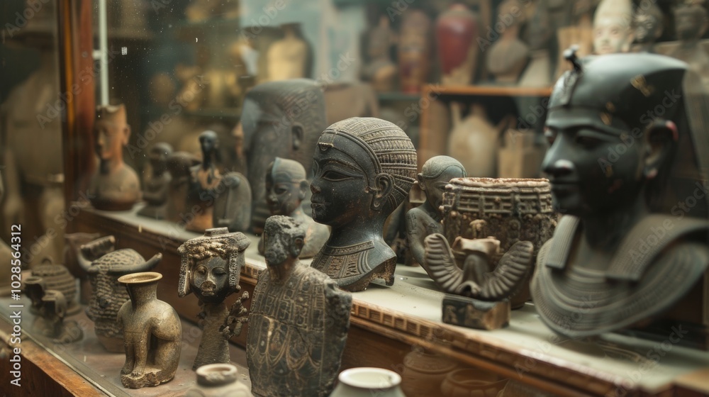 Cultural Artifacts and Historical Items Displayed for Sale Cultural Artifacts and Historical Items Displayed for Sale
