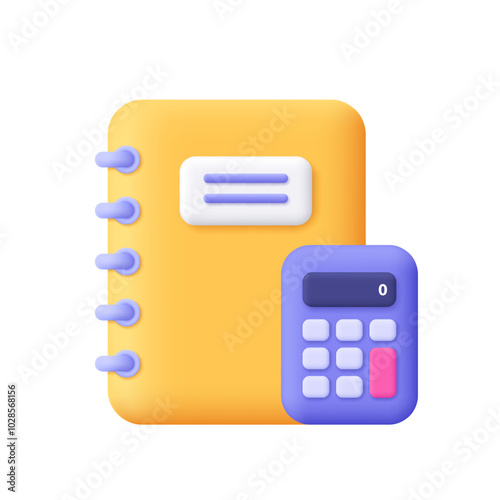 Notebook or book and calculator. Accounting, finance, bookkeeping, education concept.