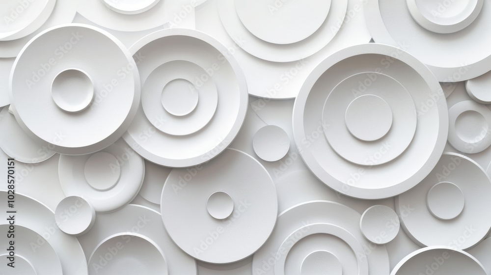 Abstract White Circular Shapes in Modern Design Abstract White Circular Shapes in Modern Design