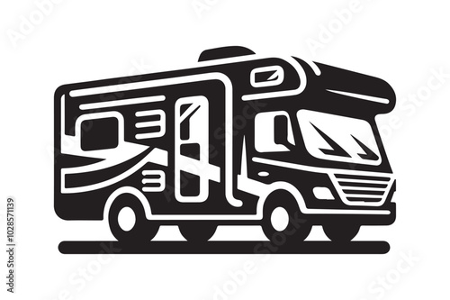 Motorhome Silhouette Vector Illustrations for Graphic Design Projects