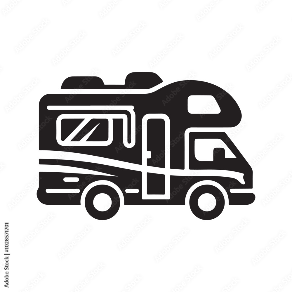 Motorhome Silhouette Vector Illustrations for Graphic Design Projects Motorhome Silhouette Vector Illustrations for Graphic Design Projects
