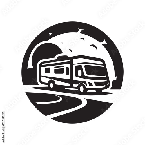 Motorhome Silhouette Vector Illustrations for Graphic Design Projects