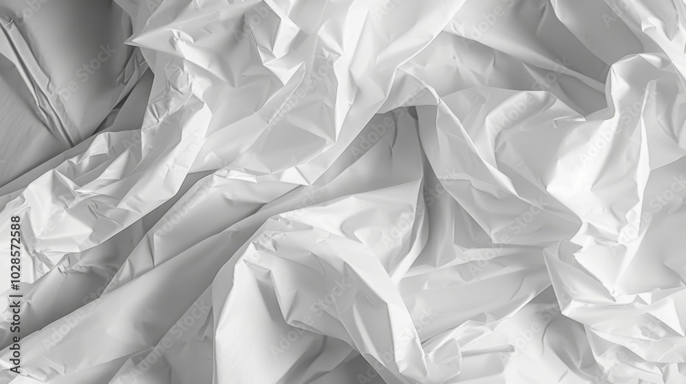 Obraz premium White Crumpled Fabric Background Texture