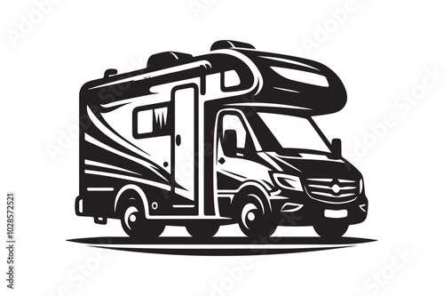 Motorhome Silhouette Vector Illustrations for Graphic Design Projects