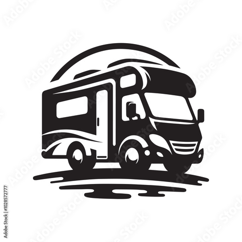 Motorhome Silhouette Vector Illustrations for Graphic Design Projects