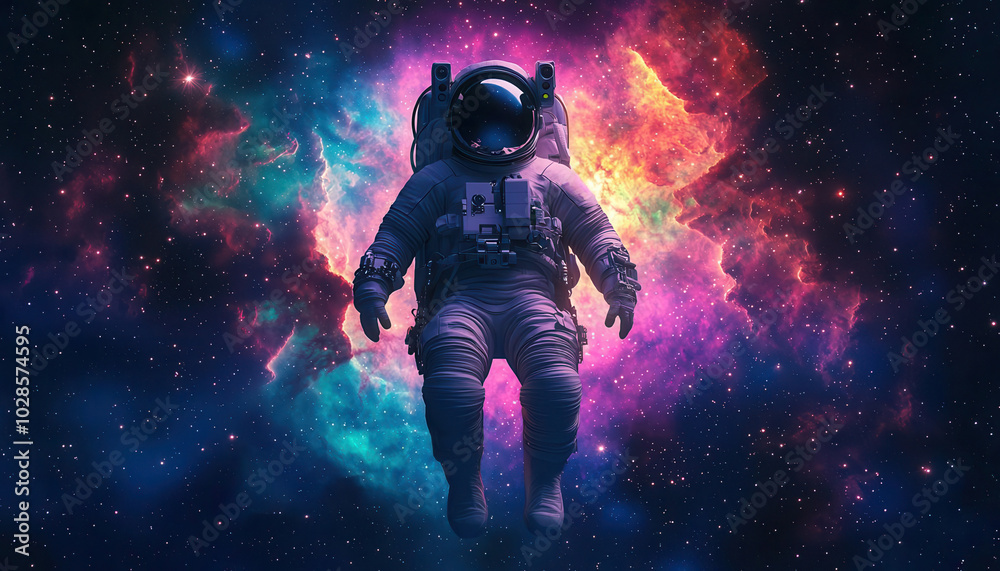 A lone astronaut floating in deep space, surrounded by colorful nebulas and distant stars, ethereal and mysterious, space exploration, scifi art A lone astronaut floating in deep space, surrounded by colorful nebulas and distant stars, ethereal and mysterious, space exploration, scifi art