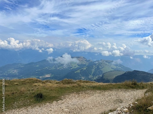 Panoramic view of Dolomites peak. photo