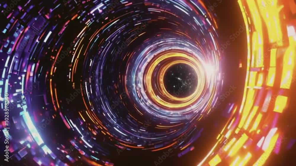 Abstract energy tunnel in space. Wormhole travel through time and space. Wormhole space deformation, science fiction. Black hole, vortex hyperspace tunnel. 4k 3D rendering, Seamless ... Abstract energy tunnel in space. Wormhole travel through time and space. Wormhole space deformation, science fiction. Black hole, vortex hyperspace tunnel. 4k 3D rendering, Seamless ...