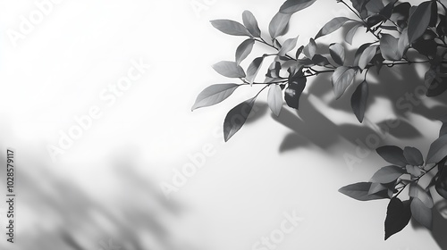 Smooth subtle shadows with blank text area on white surface