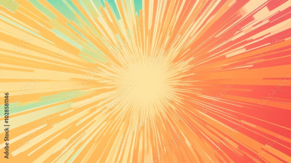 Vibrant Burst of Colorful Rays in Abstract Design Vibrant Burst of Colorful Rays in Abstract Design