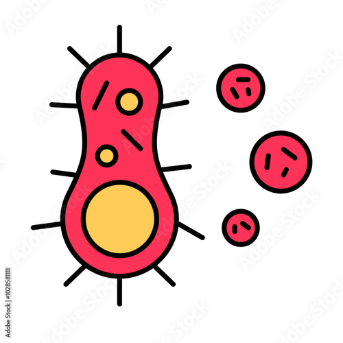 Bactery Icon, Unicelluler, microbactery, microbe