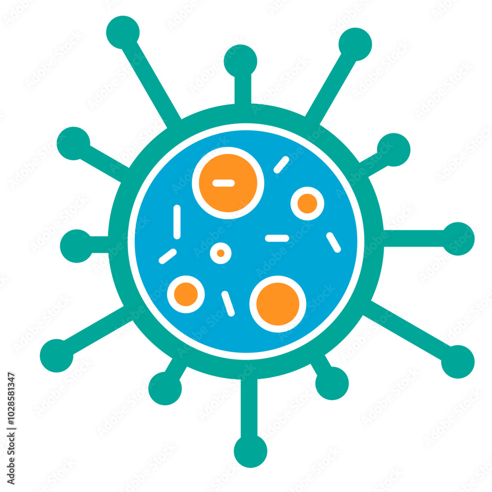 Fototapeta premium Bactery Icon, Unicelluler, microbactery, microbe