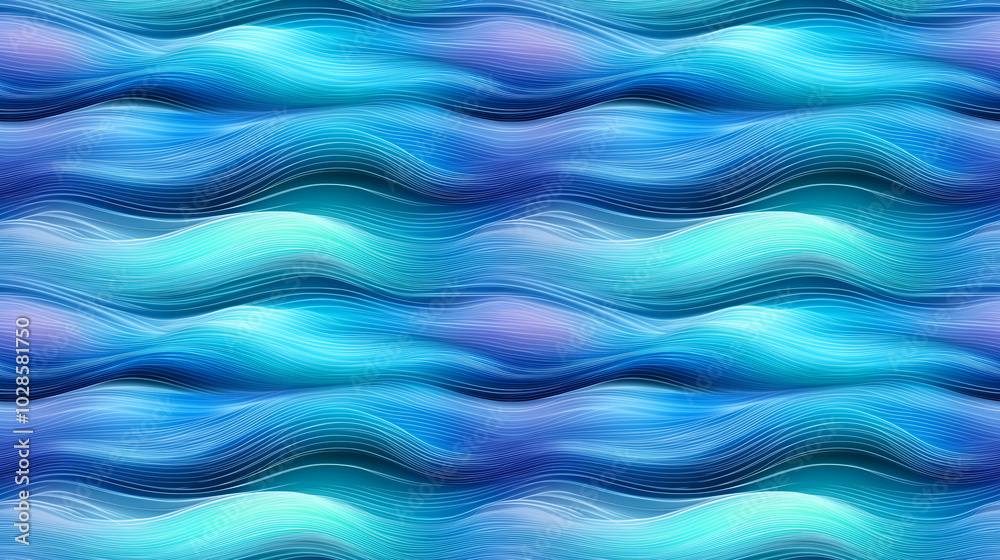 A blue wave with a purple tint. The wave is very long and has a lot of detail A blue wave with a purple tint. The wave is very long and has a lot of detail
