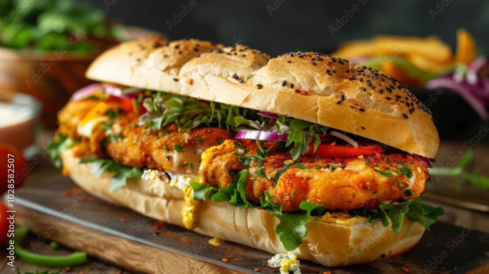 New Plant-Based Fast Food Menu Item Close-Up New Plant-Based Fast Food Menu Item Close-Up