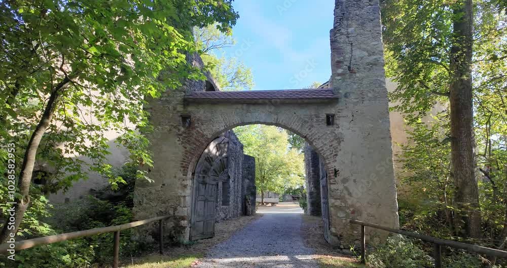 Movie showing the entrance to Hornstein Castle in Germany through the main gate Movie showing the entrance to Hornstein Castle in Germany through the main gate
