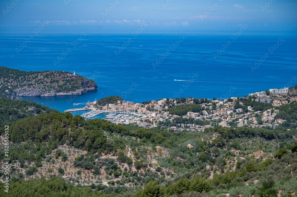 Aerial view of Port de Soller in Mallorca, Spain Aerial view of Port de Soller in Mallorca, Spain